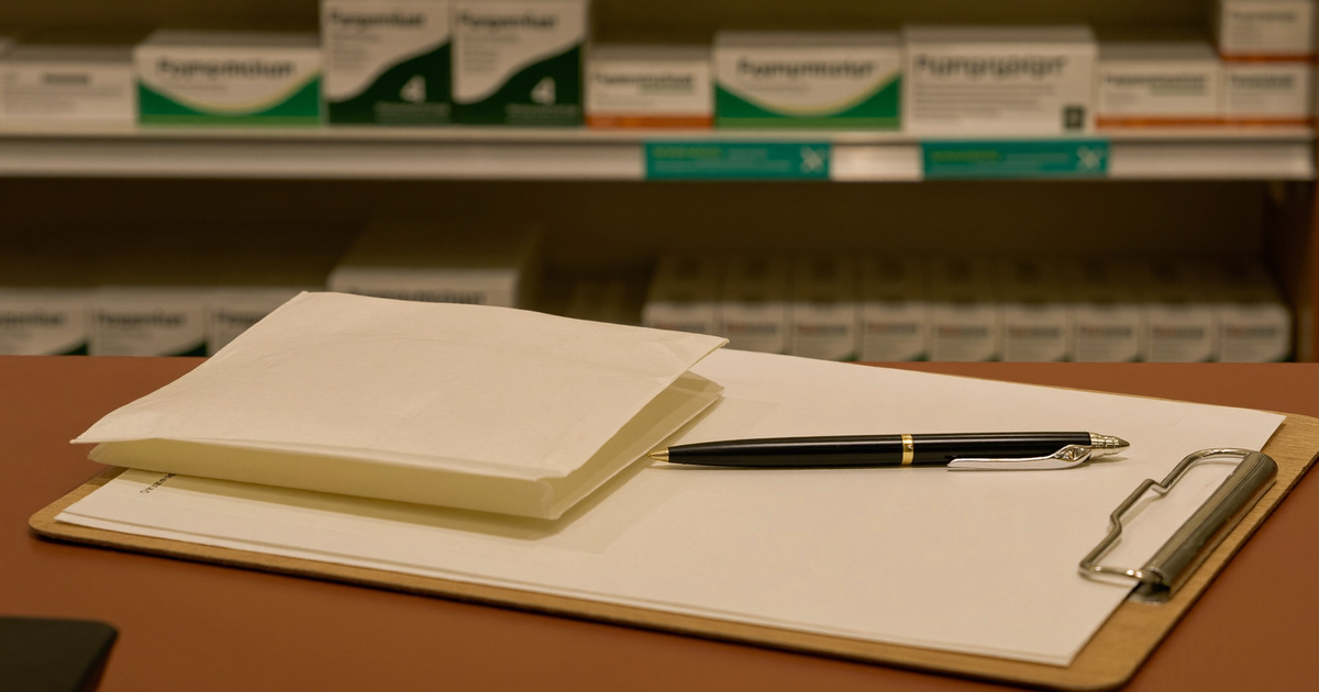Patient reviewing Entyvio patient assistance program paperwork and copay card eligibility rules