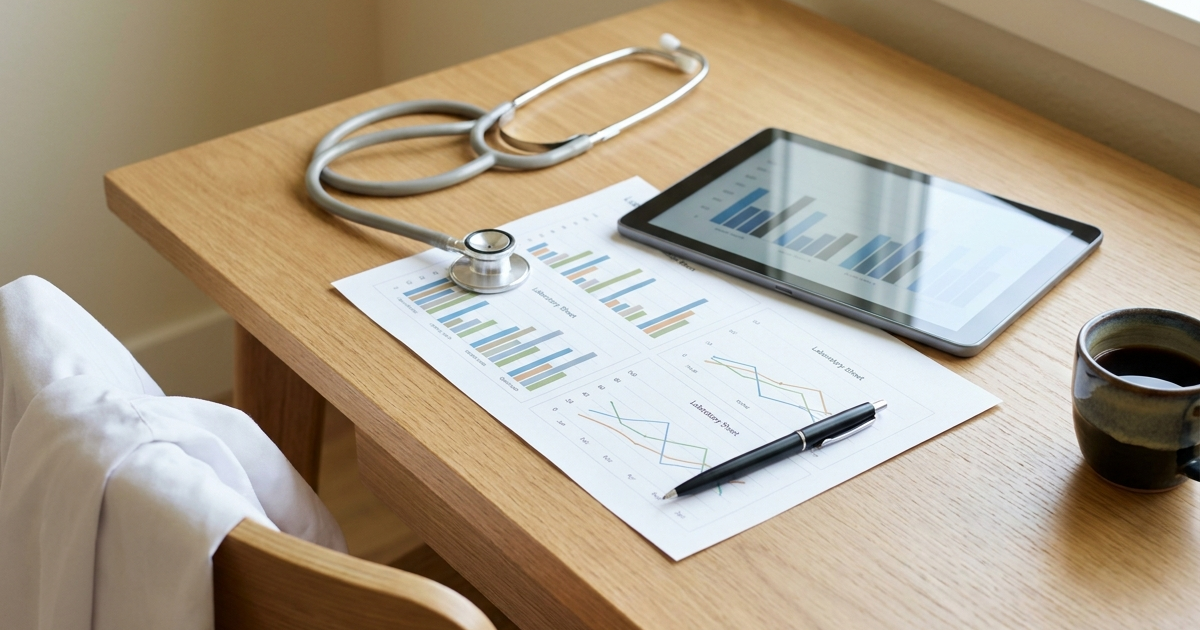 Person reviewing lab results with a healthcare provider, discussing folate and vitamin levels for Crohn's disease management