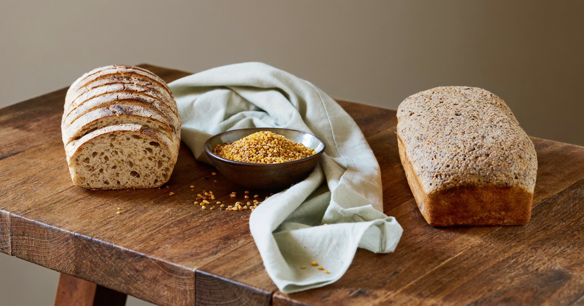 Gluten-free diet for Crohn's disease showing wheat bread and gluten-free alternatives side by side