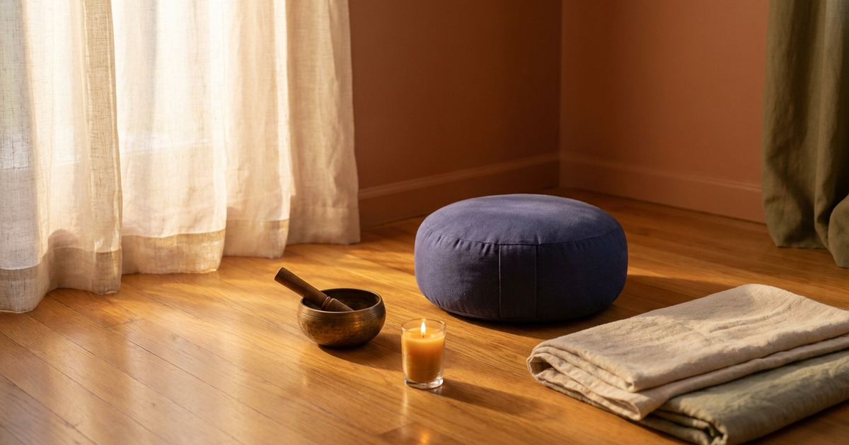 Person practicing MBSR for Crohn's disease in a calm meditative setting