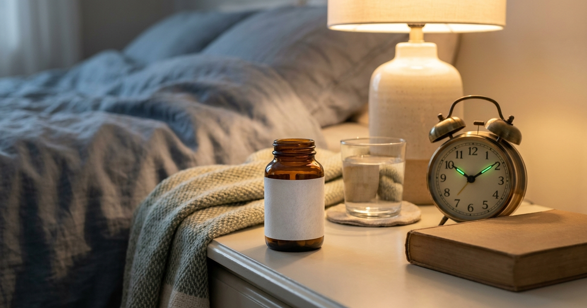 Melatonin for Crohn's disease - illustration of melatonin molecule alongside gut and sleep imagery
