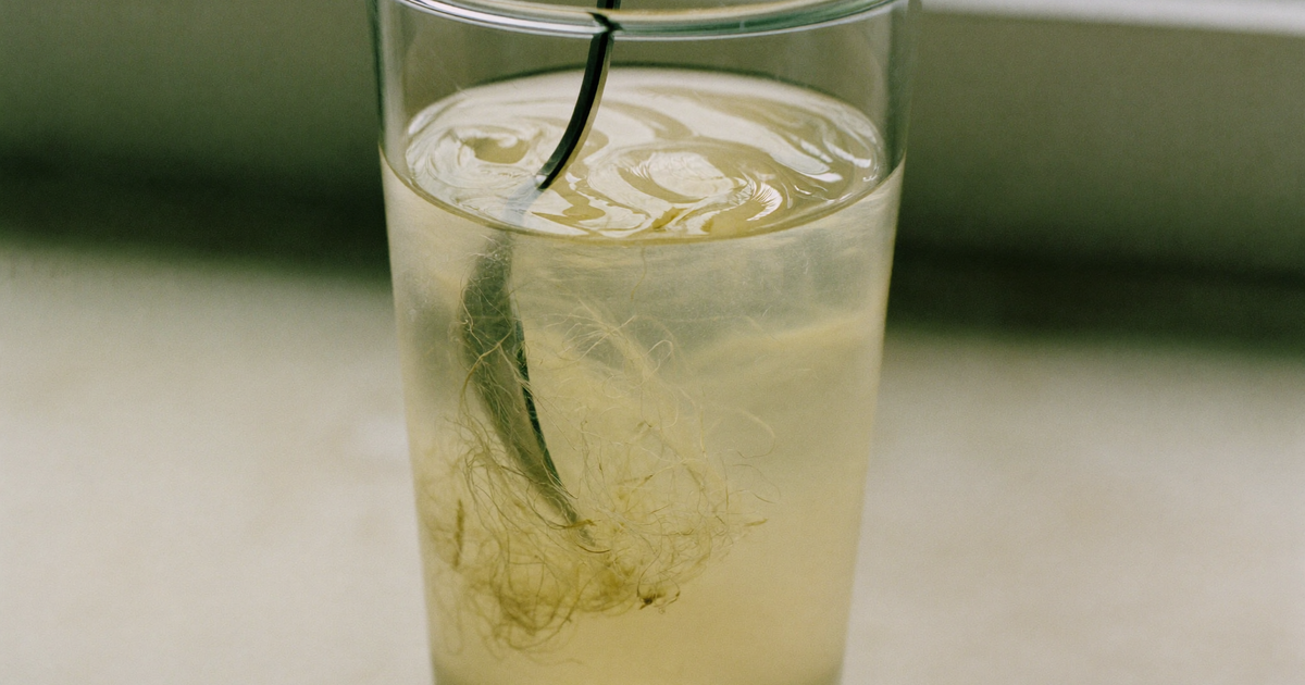 Soluble fiber dissolving in water with a visual representation of how psyllium forms a gel in the digestive system
