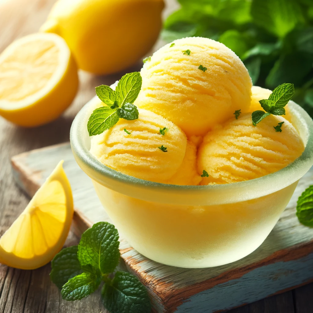Refreshing Lemon-Mint Sorbet